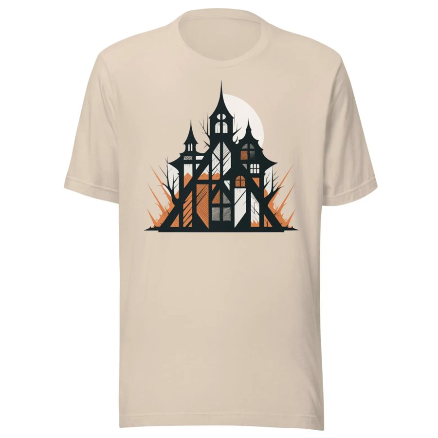 Haunted House graphic tee in soft cream